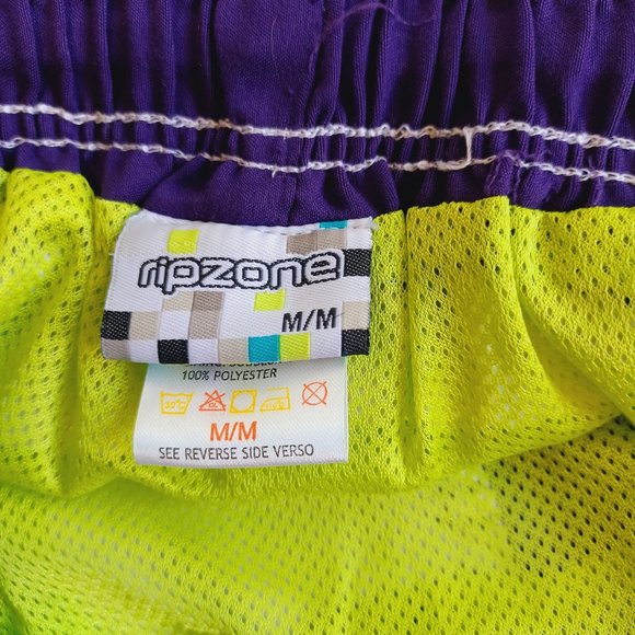 NWT! 👓 3/$40 Rip zone Men’s Swim Trunks Purple/ Lime/ Black Checkered (3598 - Picture 7 of 11